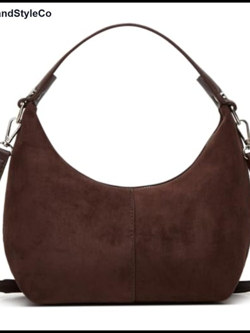 Vintage Suede Crescent Bag Slouchy Hobo Shoulder Purse for Women Work Handbag